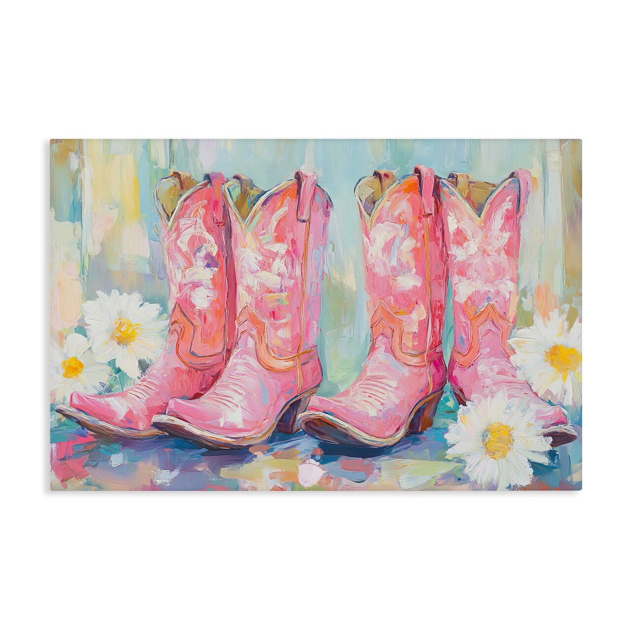 Stupell Industries Pink Cowgirl Boots Pairs Canvas, design by Tina LeCour